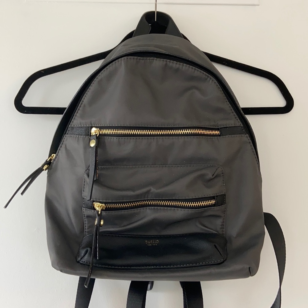 Nylon Backpack Purse Grey